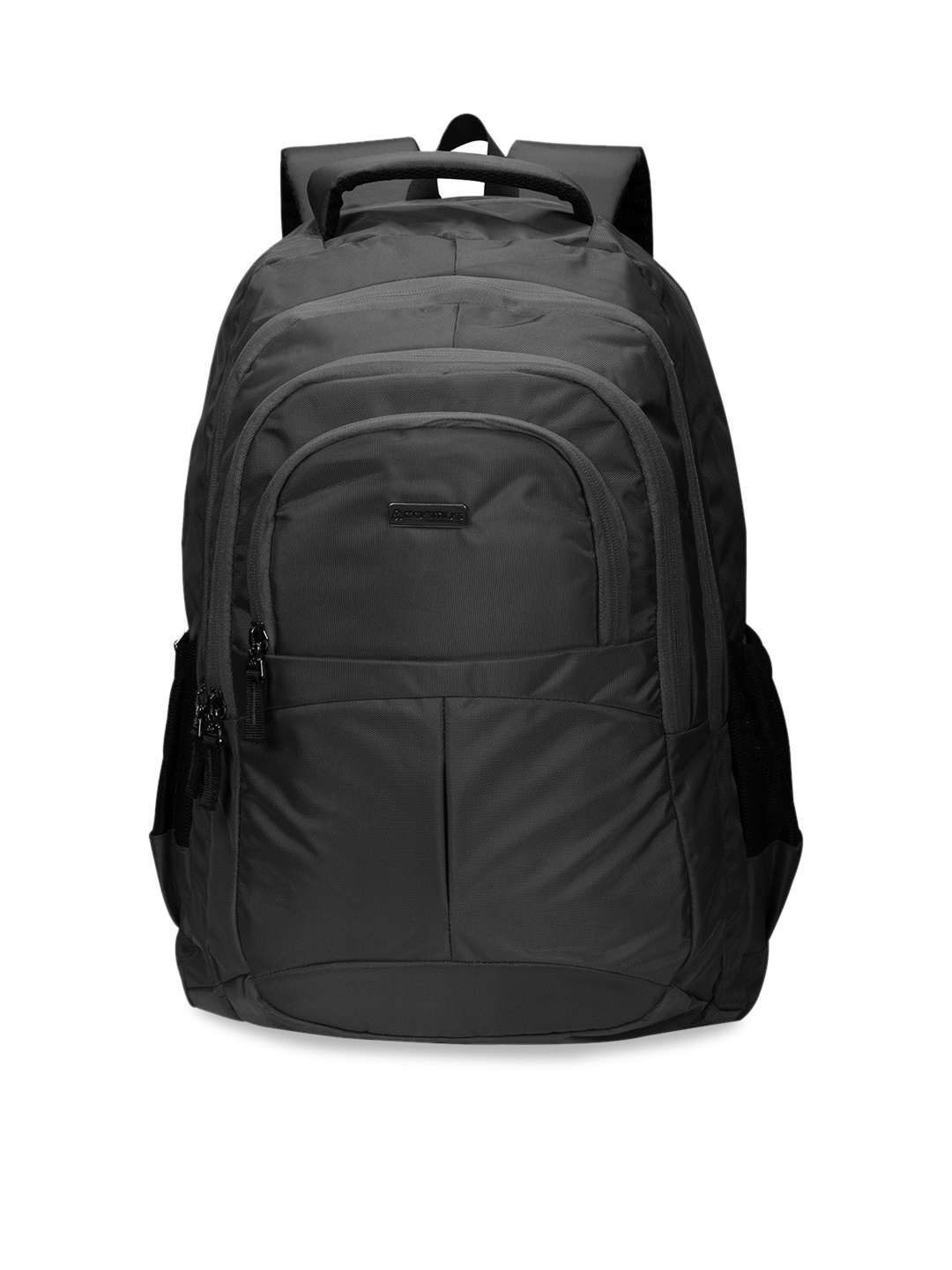 

COSMUS Unisex Grey & Black Solid Backpack