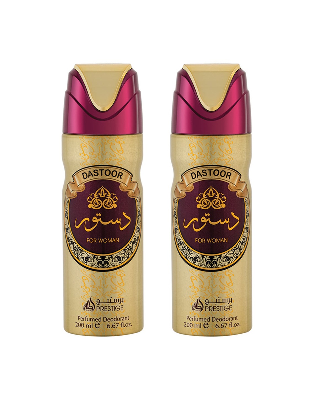 

Lattafa Women Dastoor Set of 2 Perfumed Bodysprays 200 ml, Brown