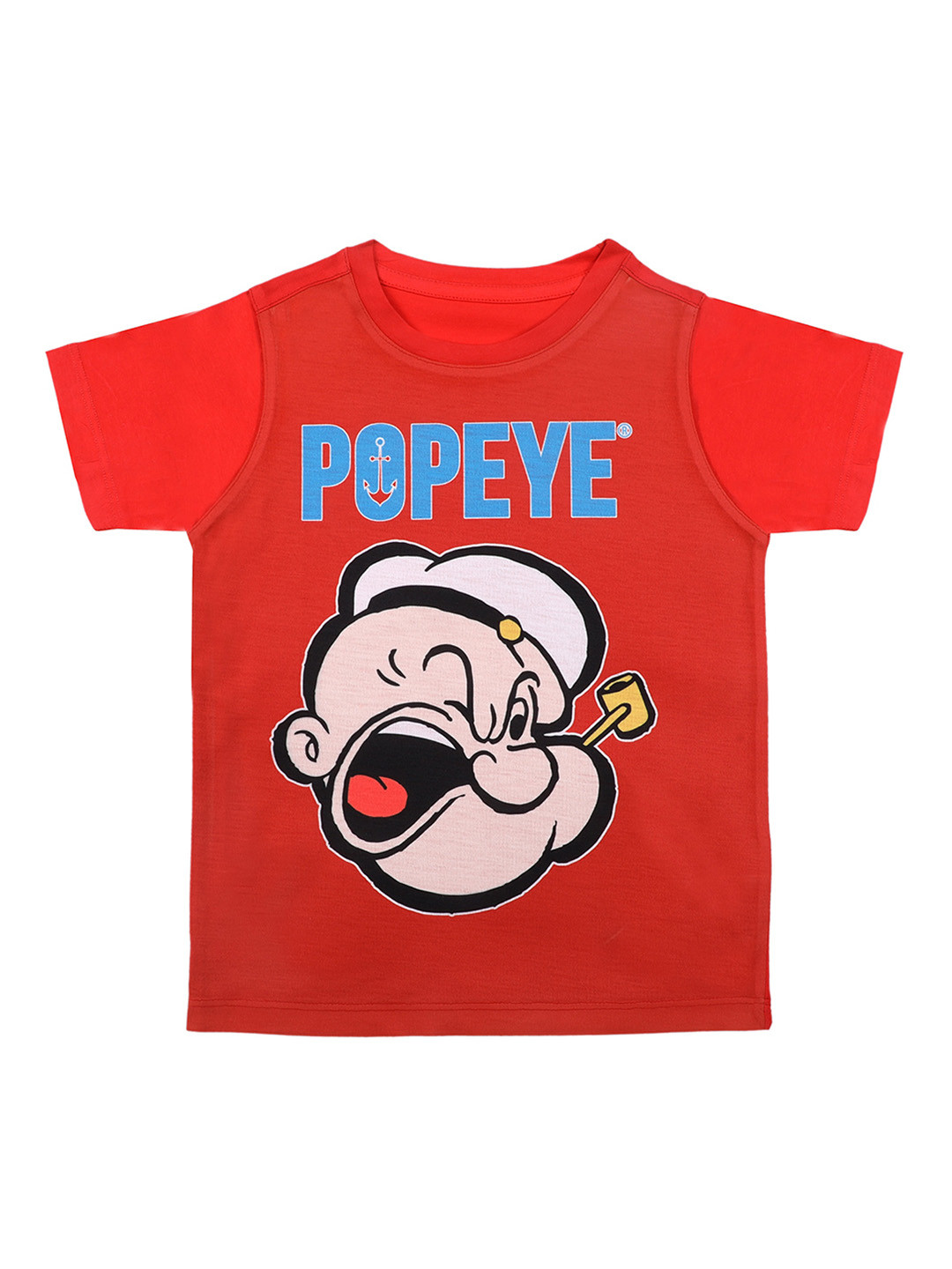 

Popeye Boys Red Printed Round Neck T-shirt