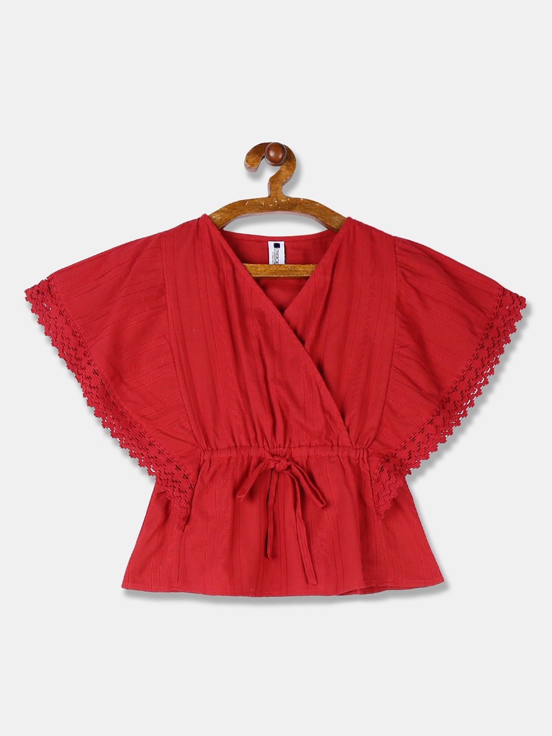 

Cherokee Girls Red Solid Wrap Top