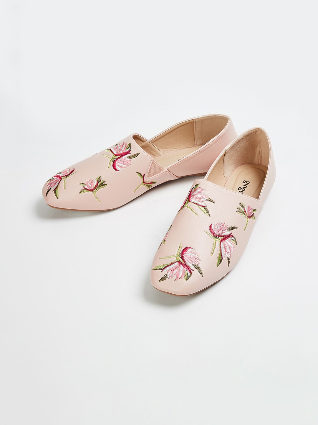 

Ginger by Lifestyle Women Beige Textured PU Ballerinas