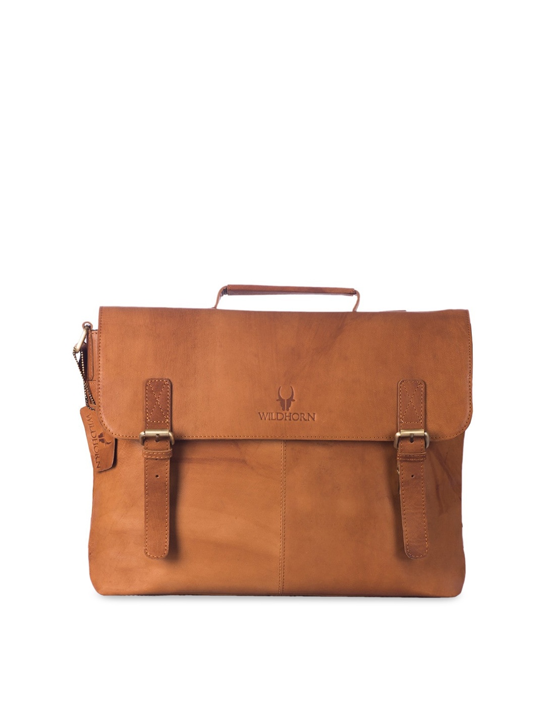 WildHorn Men Tan Brown Solid 15" Laptop Bag