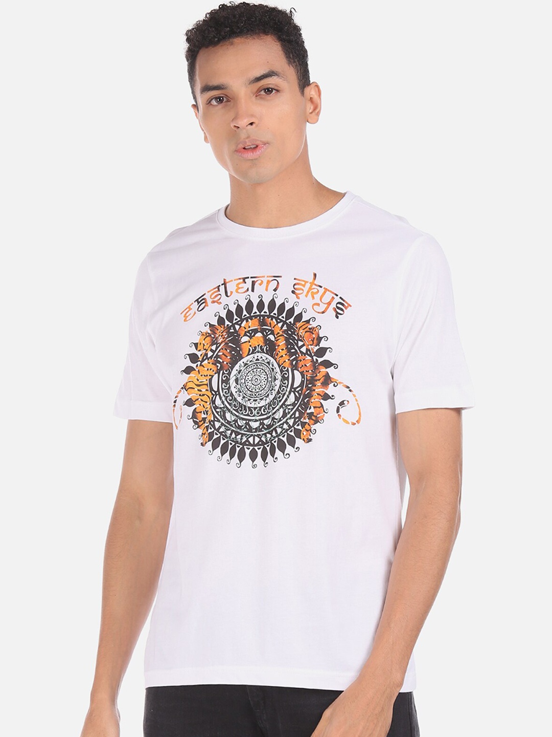 

Colt Men White Printed Round Neck T-shirt