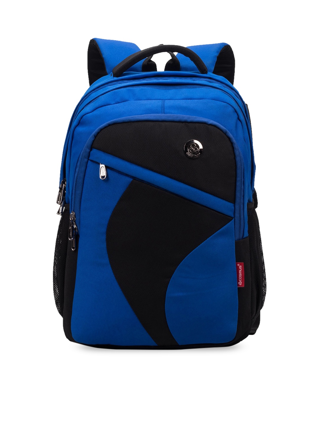 

COSMUS Unisex Blue & Black Colourblocked Backpack
