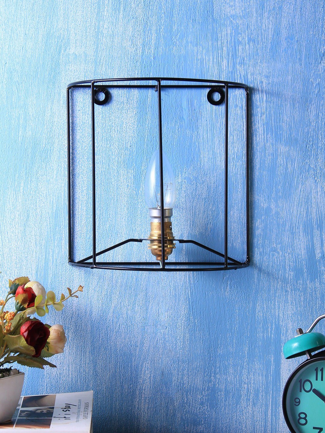 

Devansh Black Solid Contemporary Flush Mount Wall Lamp