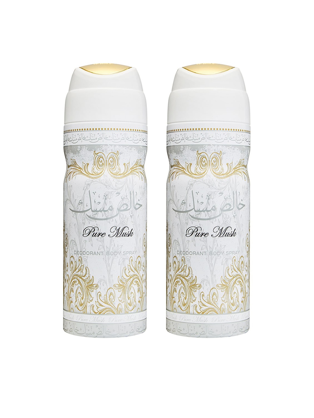 

LATTAFA Unisex Set of 2 Pure Musk Perfumed Deodorants 200 ml, White