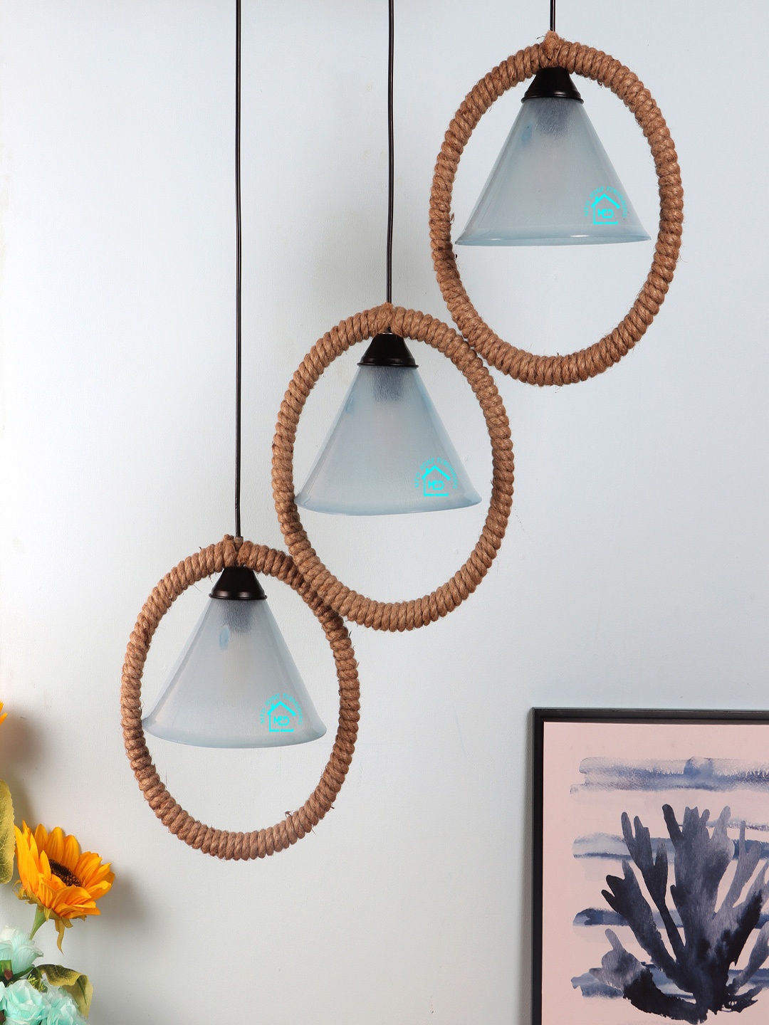

MFD HOME FURNISHING Blue & Beige Solid Traditional Cluster Lights