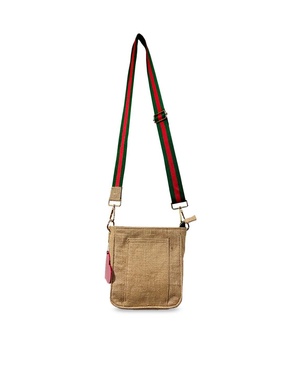 

Inddus Beige Solid Jute Sling Bag