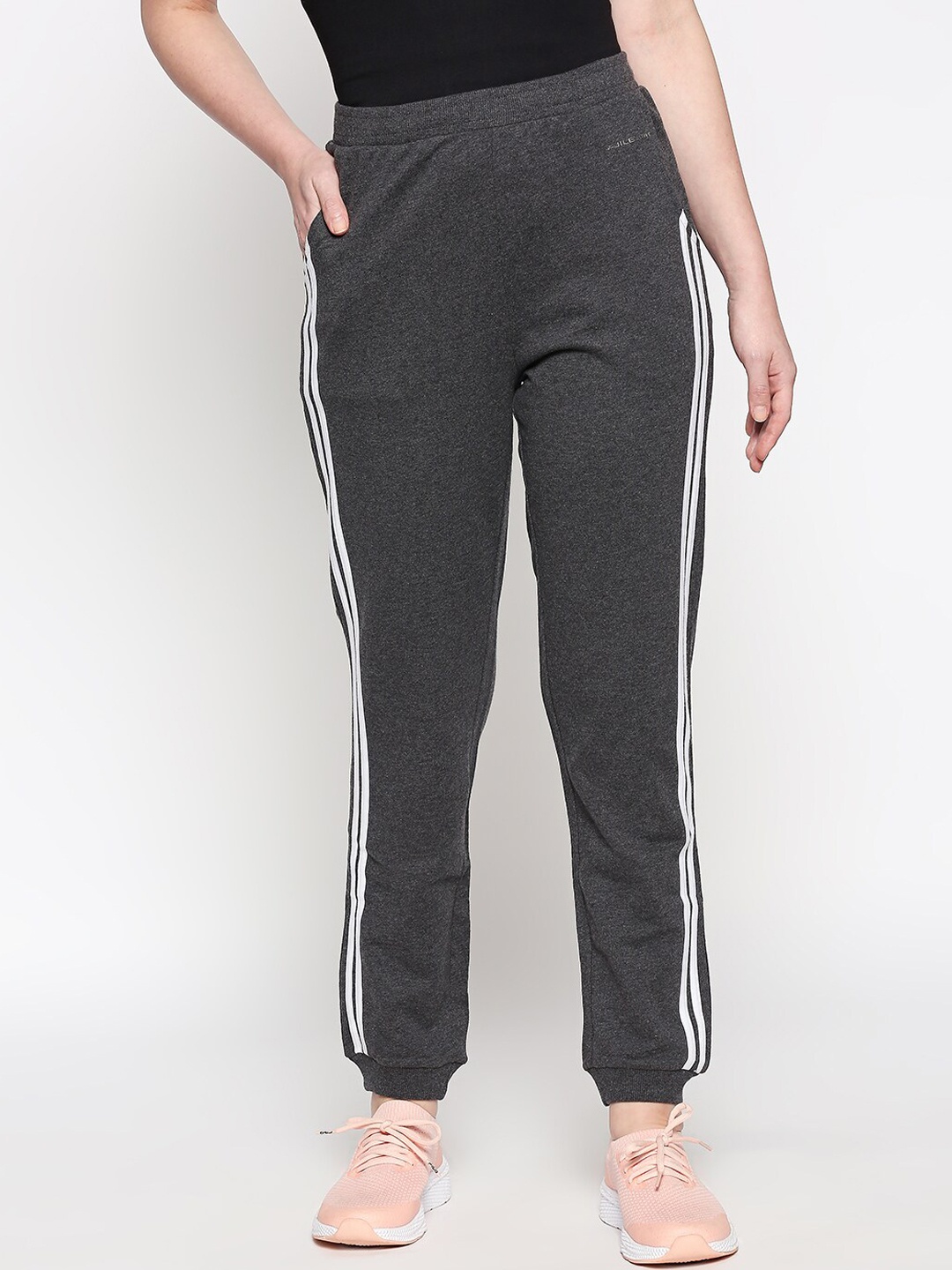 

Ajile by Pantaloons Women Grey Melange Solid Slim Fit Joggers