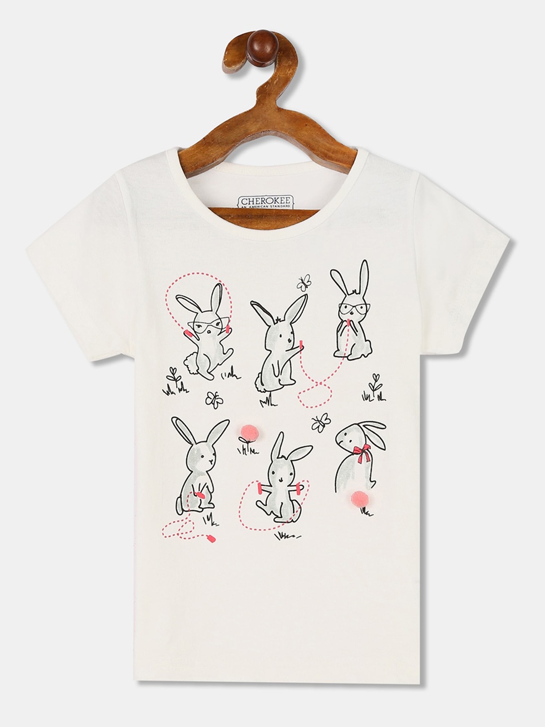 

Cherokee Girls Off-White Printed Round Neck T-shirt