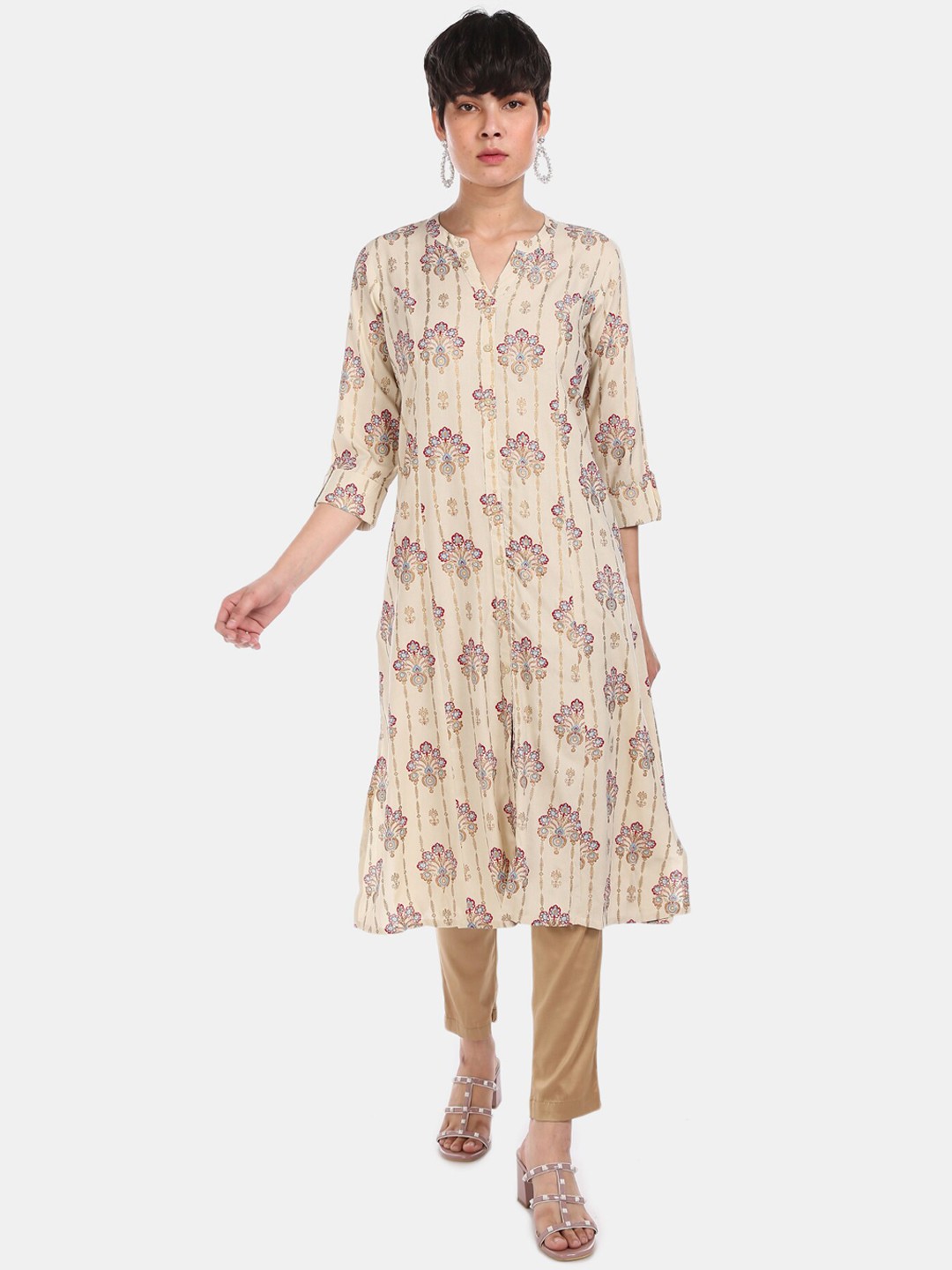 

Karigari Women Beige Dyed Anarkali Kurta