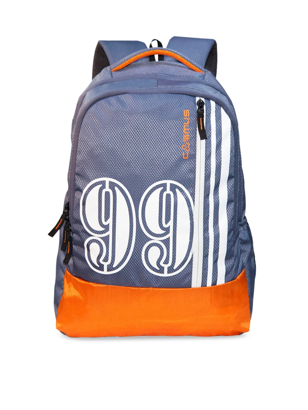 

COSMUS Unisex Grey & Orange Alphanumeric Backpack