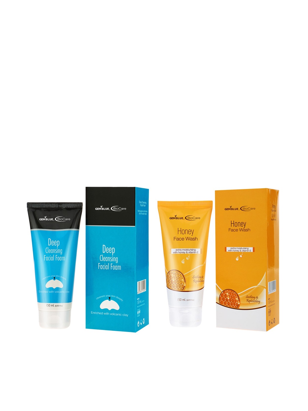 

GEMBLUE BioCare Deep Cleansing Face wash & Honey Face Wash 150ML Set of 2, Blue