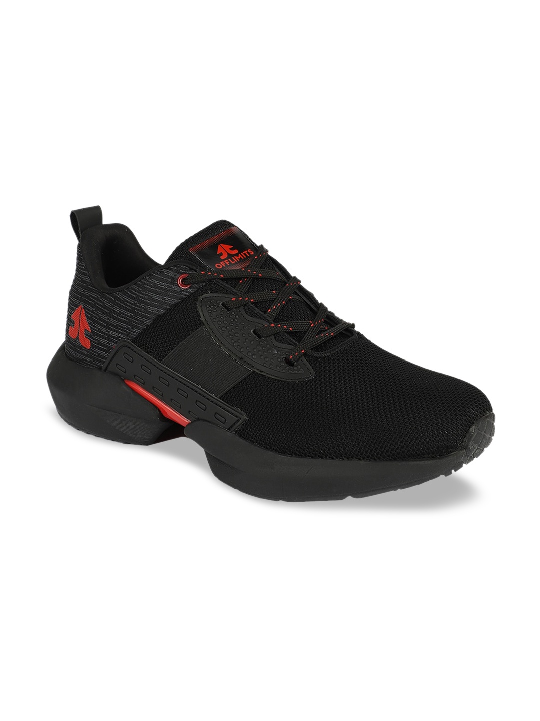 

OFF LIMITS Men Black Mesh Mid-Top Running Shoes