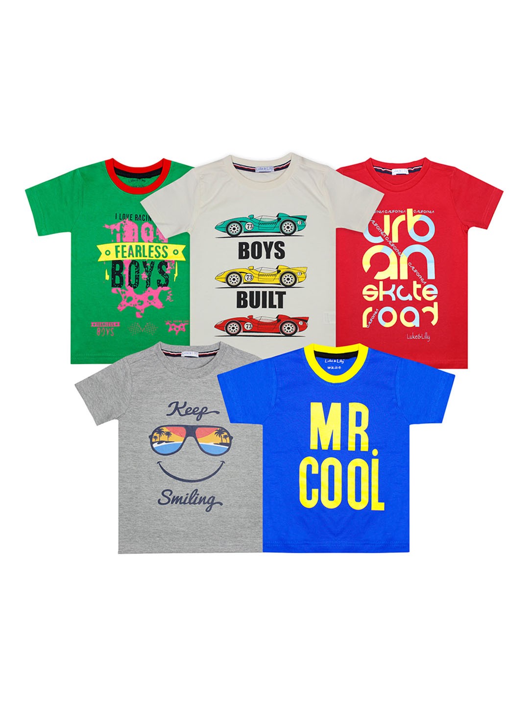 

Luke & Lilly Boys Multicoloured Printed Round Neck T-shirt, Multi