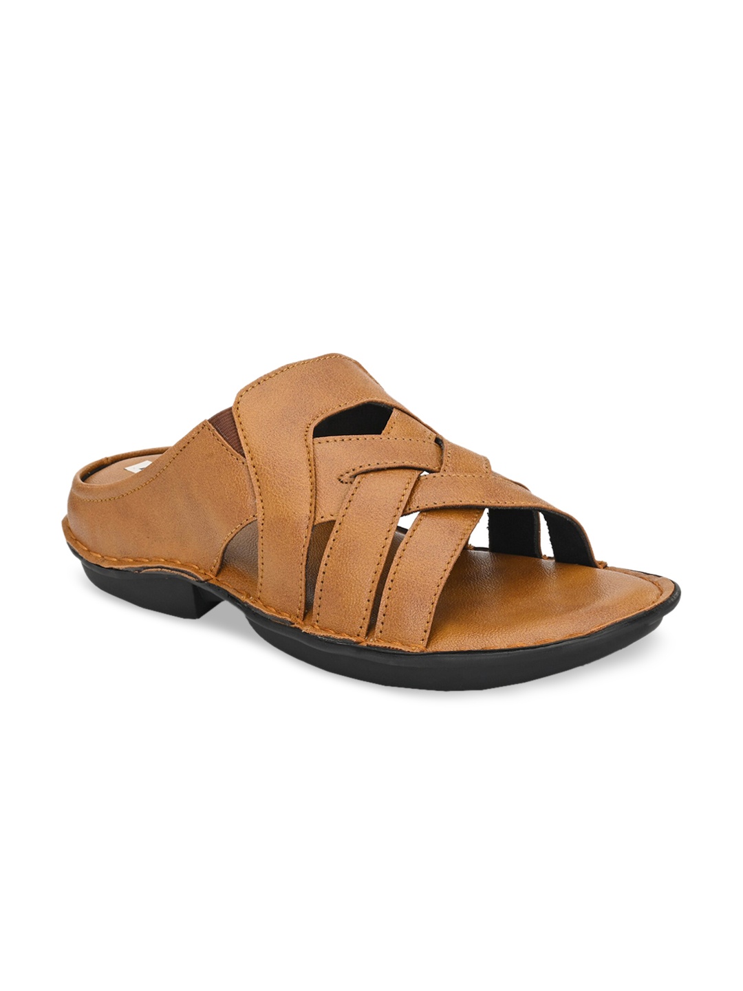 

BUCIK Men Tan Brown Comfort Sandals