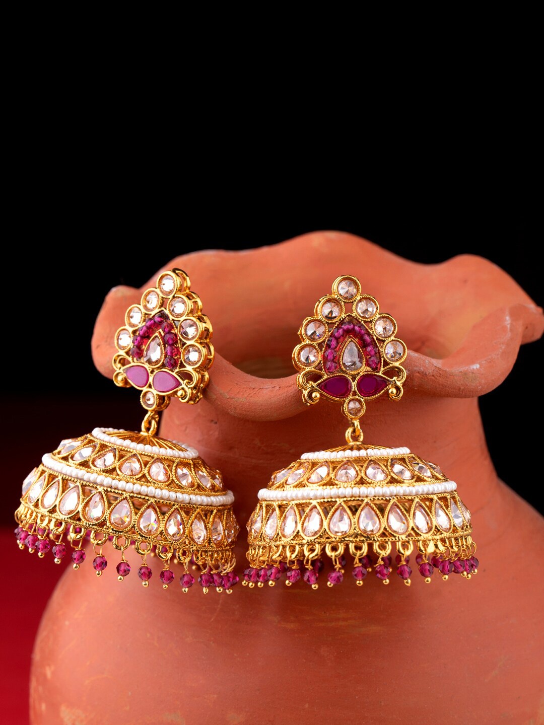 

Voylla White Contemporary Jhumkas