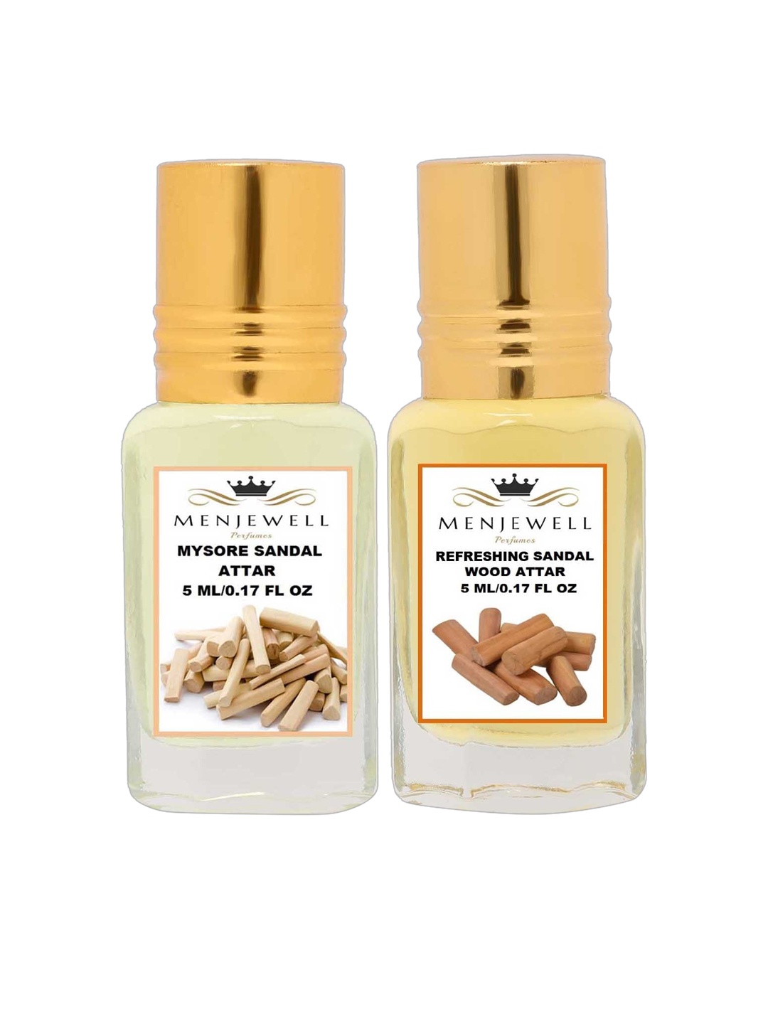 

Menjewell Set of 2 Sandal woodAttar, Yellow