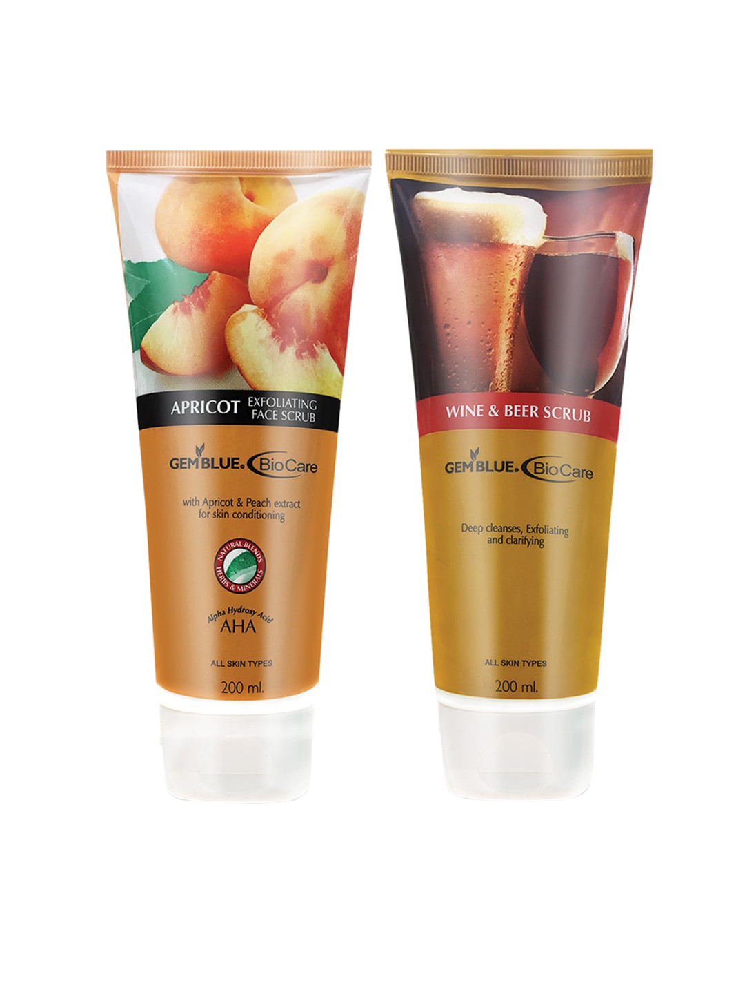 

GEMBLUE BioCare Set Of Apricot & Beer Scrub, Orange