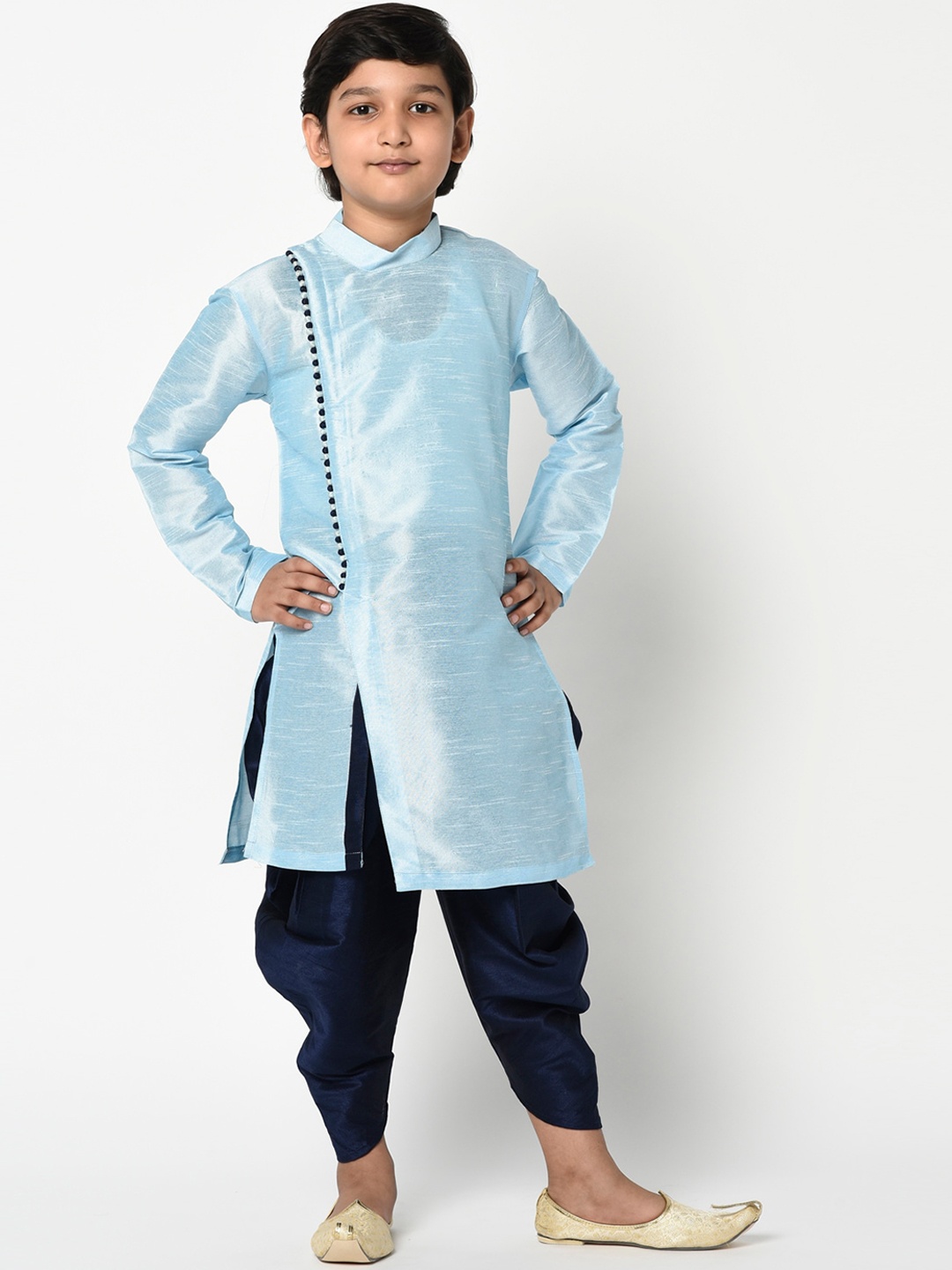 

DEYANN Boys Blue Solid Kurta with Patiala