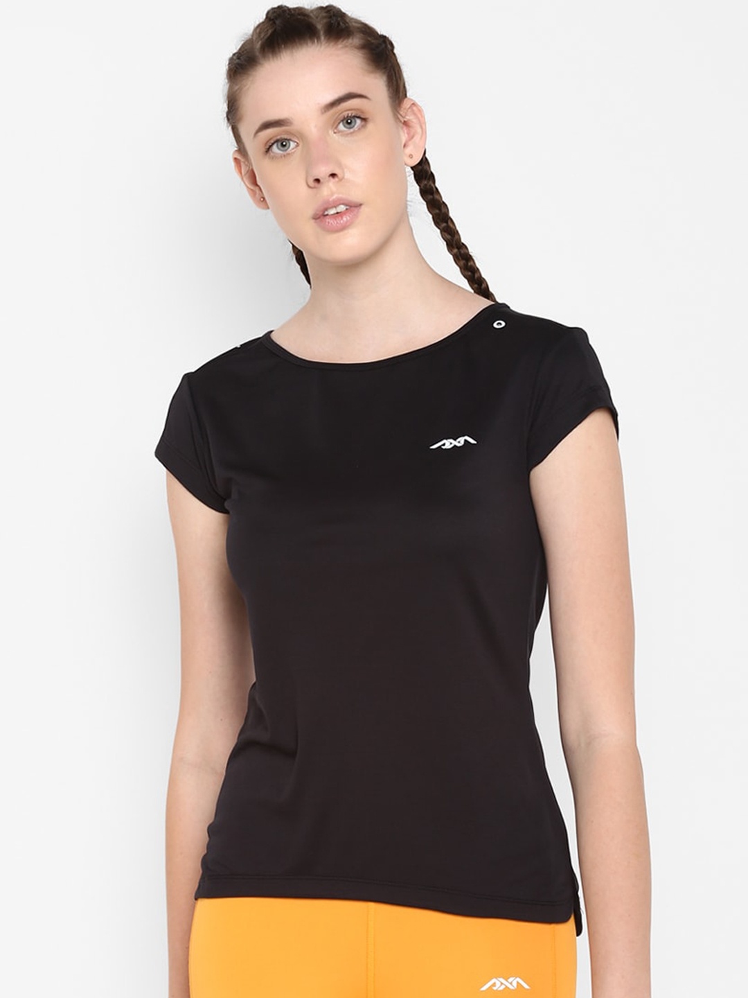

Alcis Women Black Solid Round Neck T-shirt