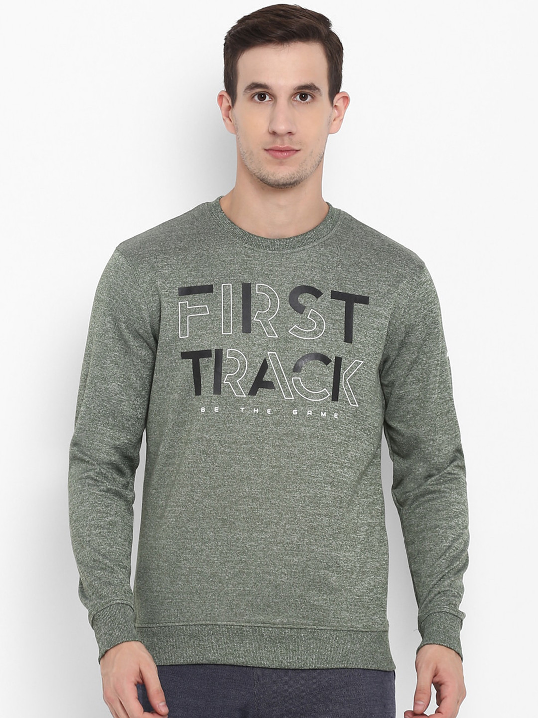 

Alcis Men Olive Green Printed Sweatshirt