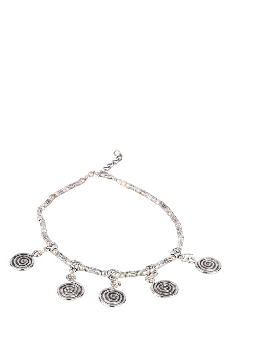 

DESI COLOUR Oxidised Silver-Toned Round Anklet