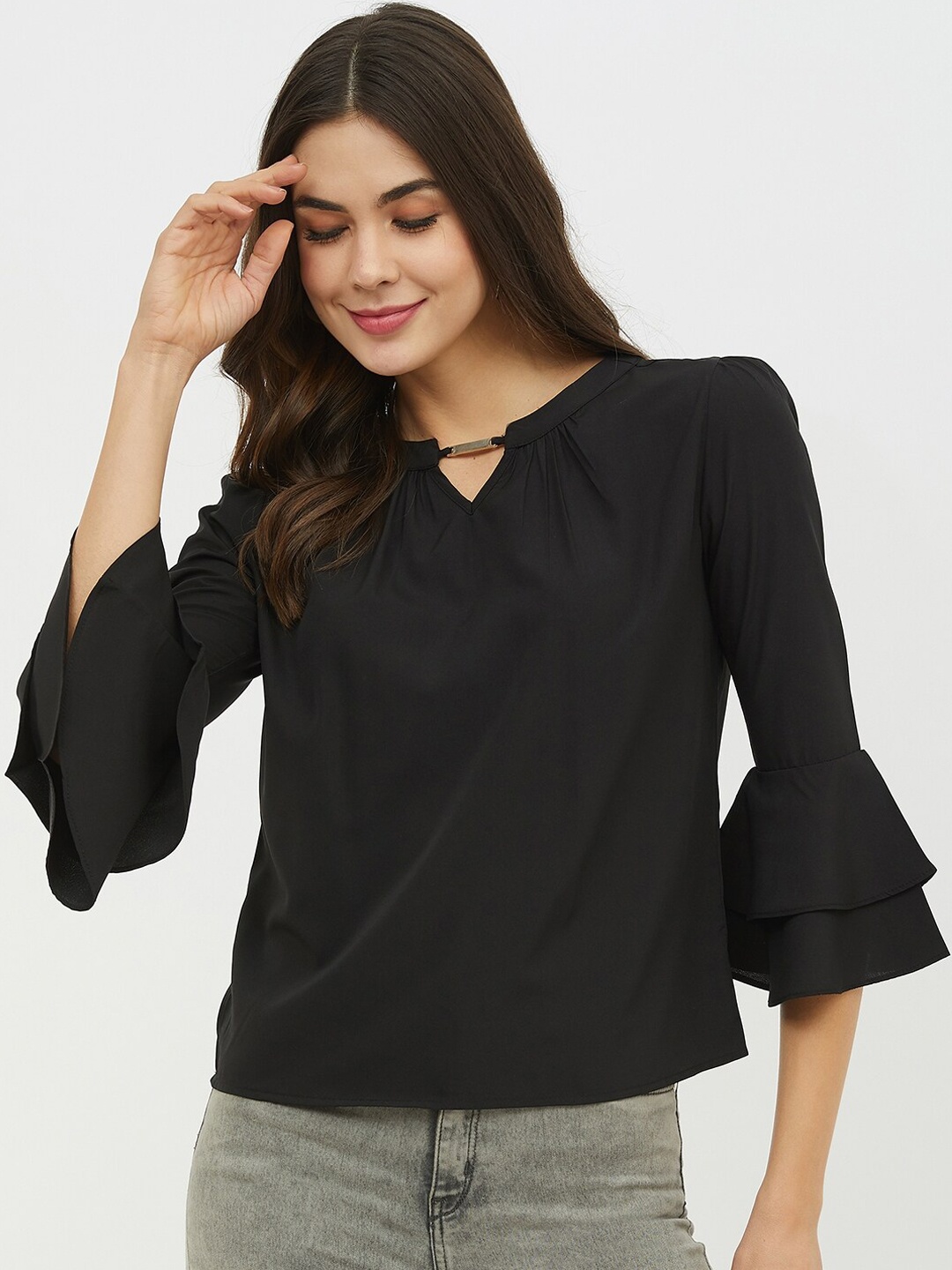 Harpa Women Black Solid Top