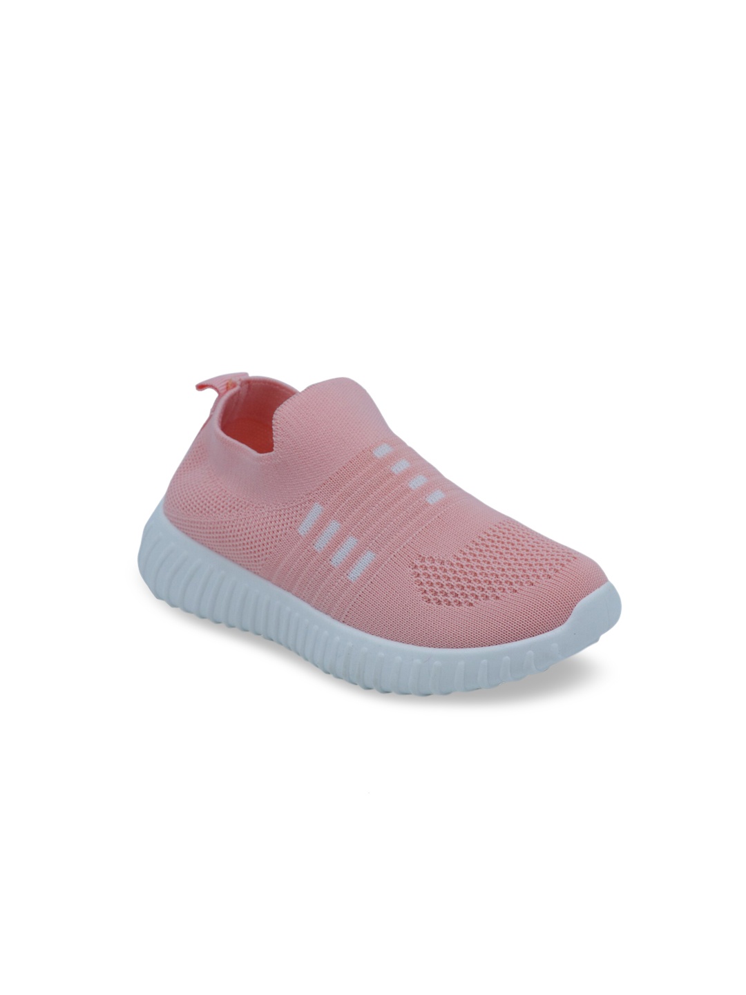 

FEETWELL SHOES Boys Pink Woven Design Slip-On Sneakers