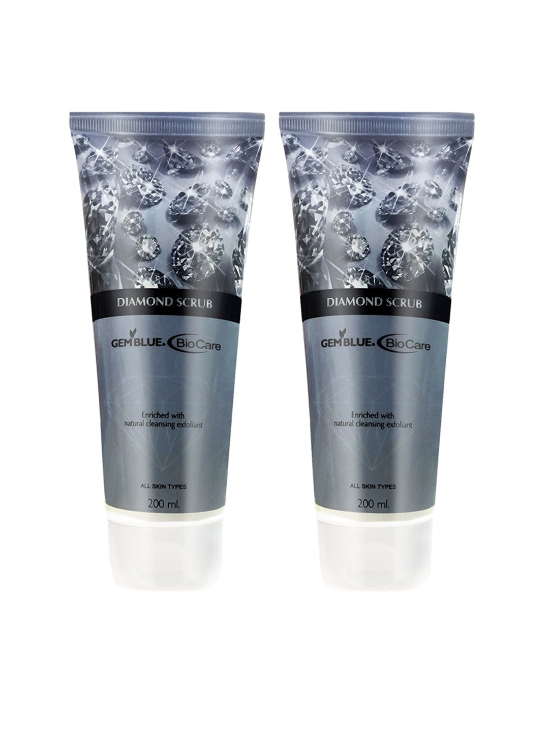 GEMBLUE BioCare Unisex Diamond Scrub, 200ml (Combo of 2), Blue