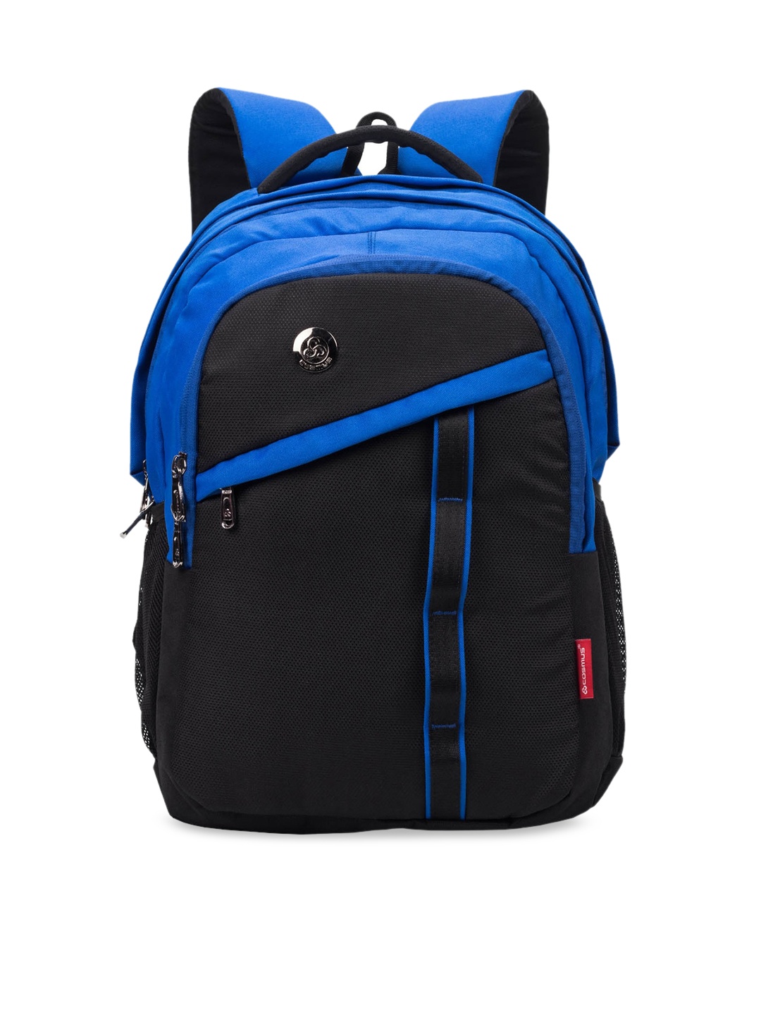 

COSMUS Unisex Black & Blue Solid Backpack