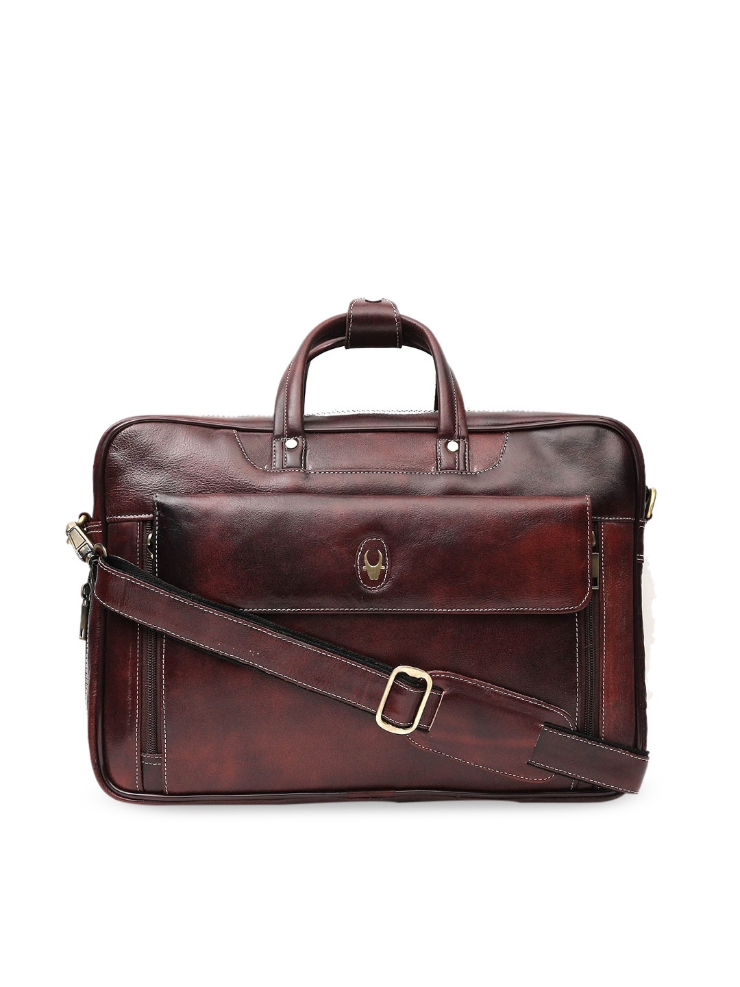

WildHorn Men Maroon Textured Laptop Bag