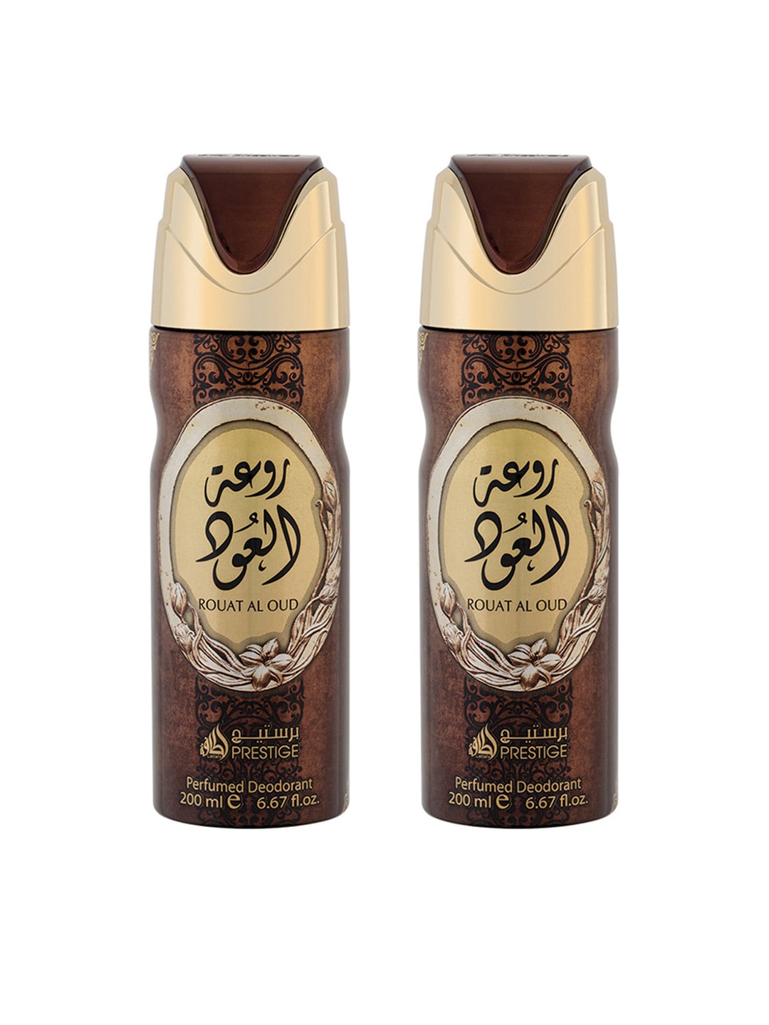 

LATTAFA ROUAT AL OUD Perfumed Bodyspray,200ml (pack of 2), Maroon