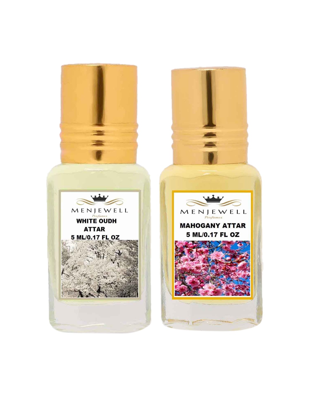 

Menjewell Unisex Set of White Oudh Attar & Mahogany Attar, Yellow