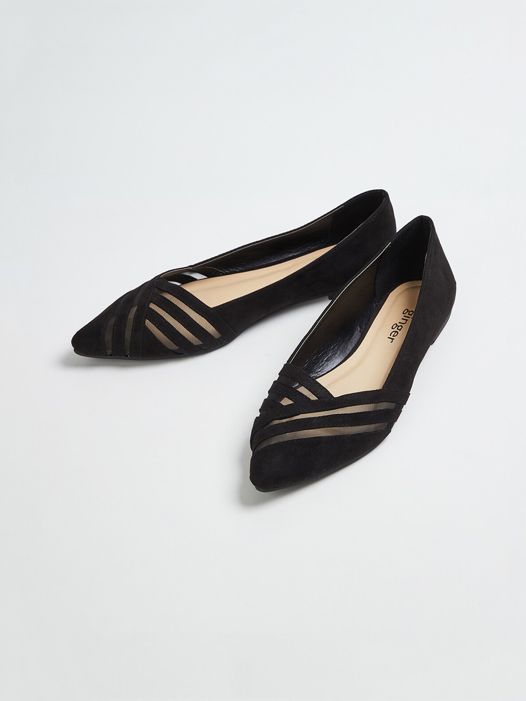 

Ginger by Lifestyle Women Black Solid PU Ballerinas