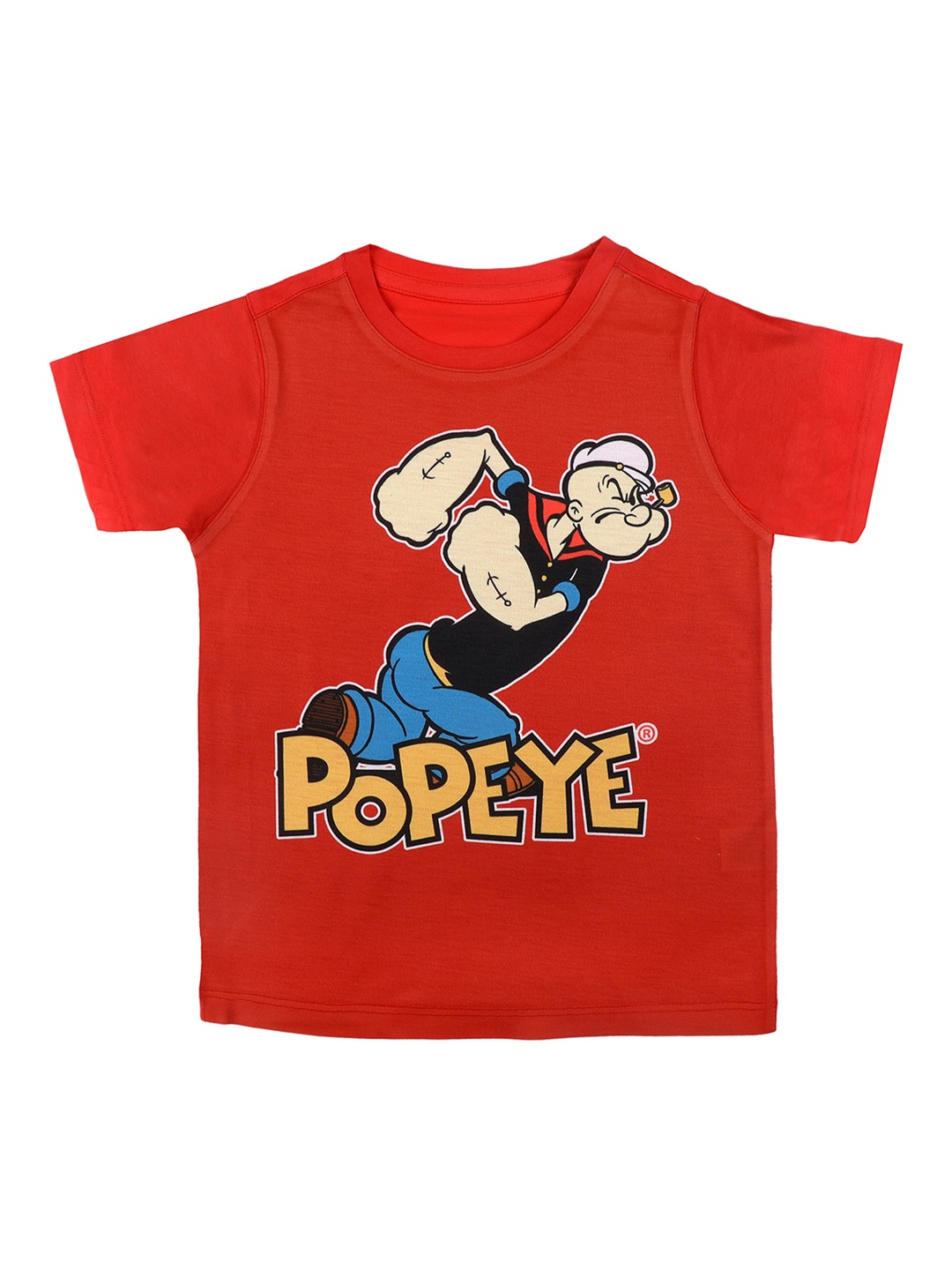

Popeye Boys Red Printed Round Neck T-shirt