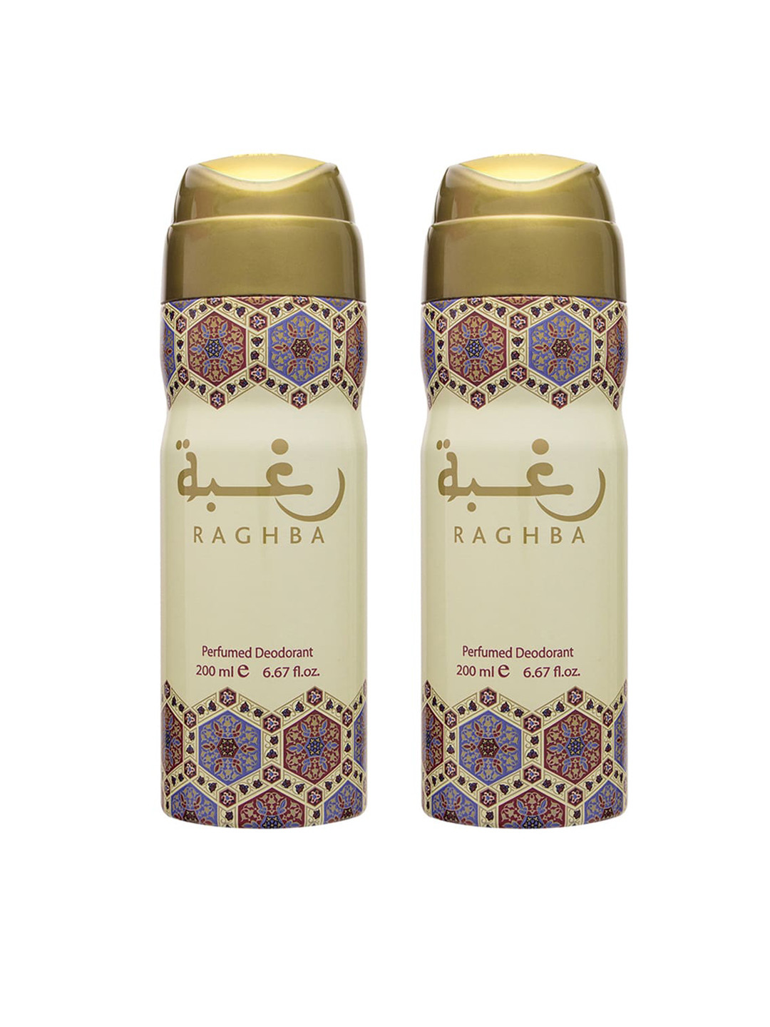 

Lattafa Set of 2 Raghba Perfumed Deodorants 200ml, Brown