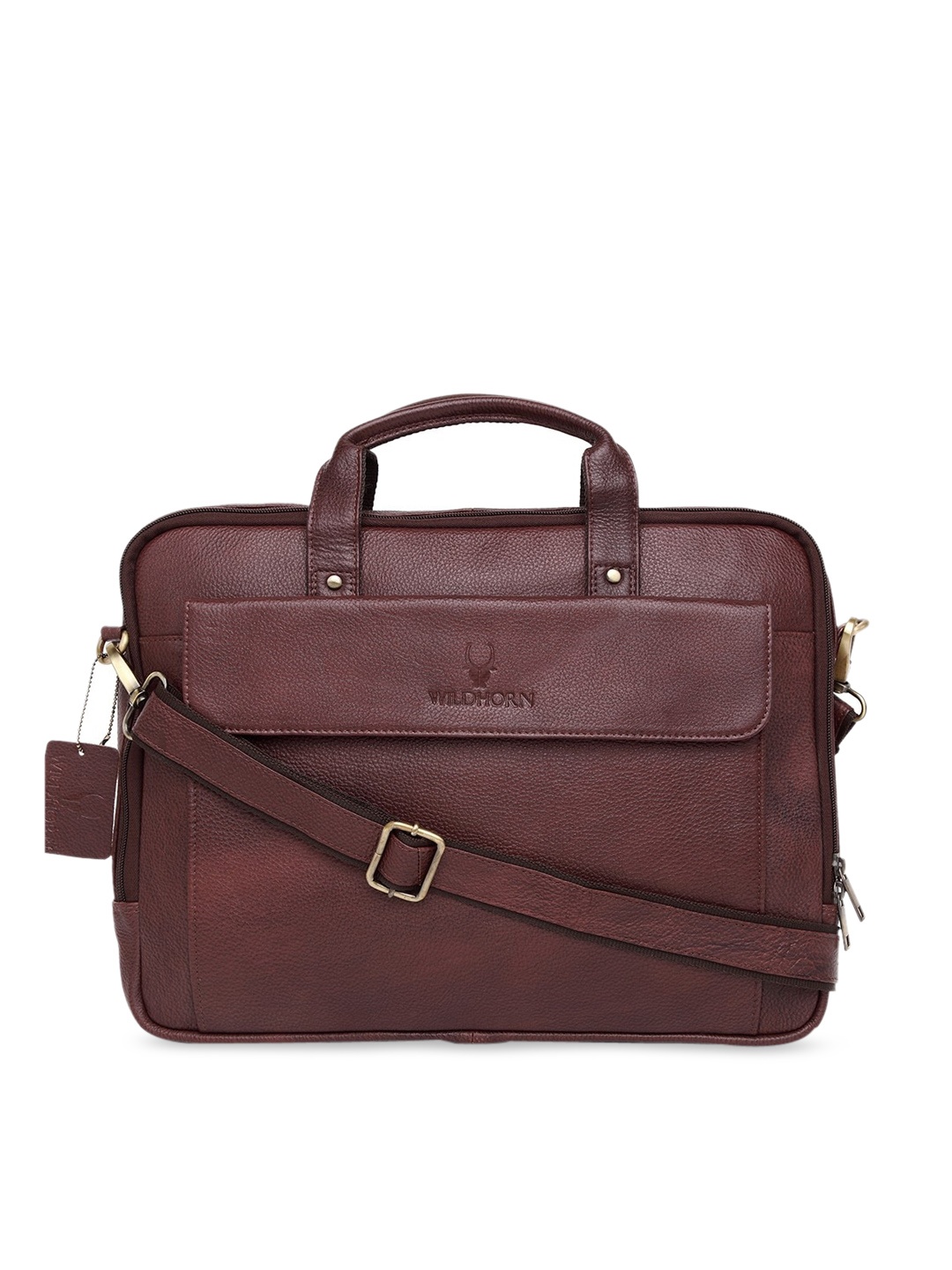 

WildHorn Men Maroon Textured Laptop Bag