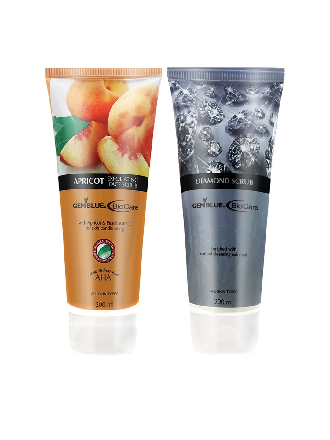GEMBLUE BioCare Set of Apricot Scrub & Diamond Face Scrub, Orange