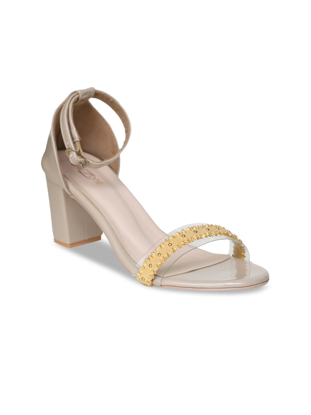 

Shezone Women Beige Woven Design Block Heels