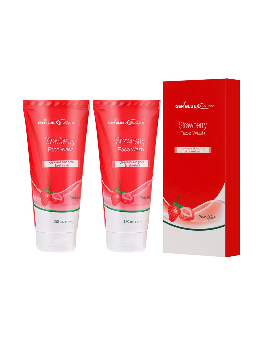 

GEMBLUE BioCare Strawberry Face Wash 150ml (Pack of 2), Red
