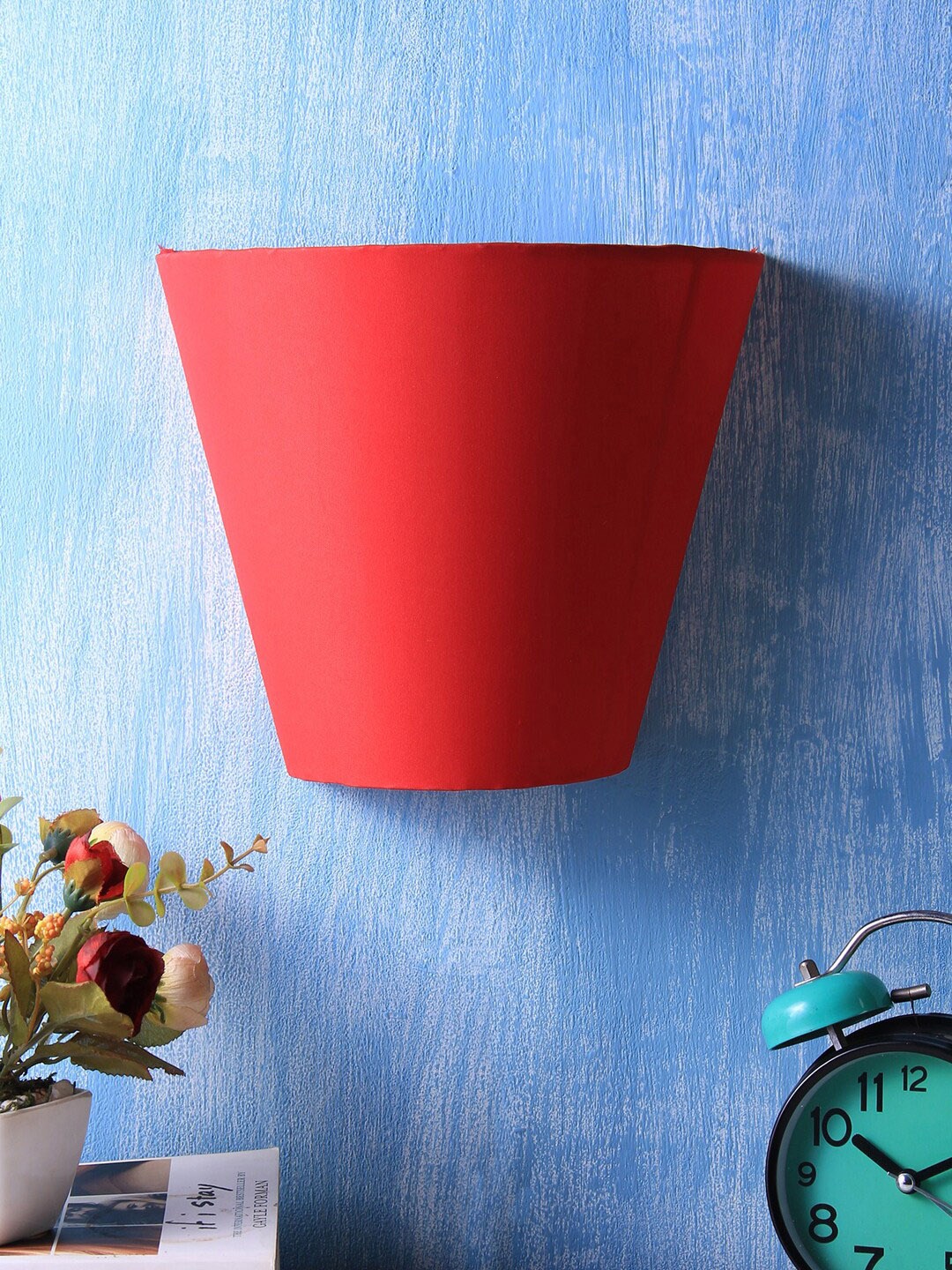 Devansh Red Solid Contemporary Flush Mount Wall Lamp