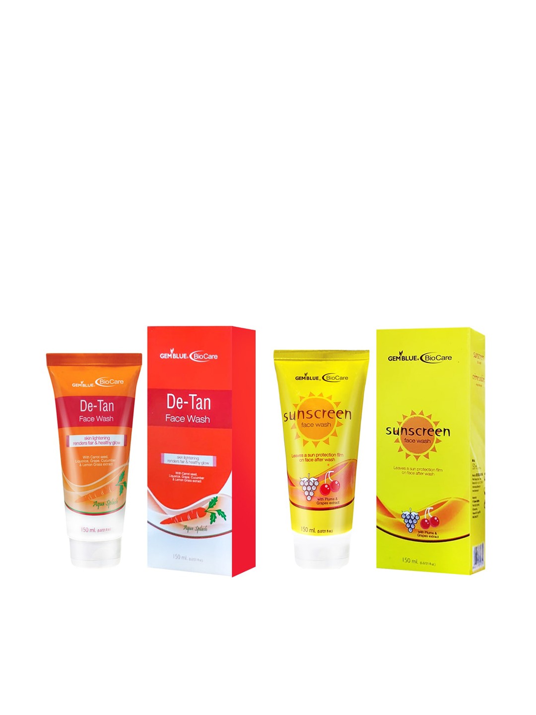 

GEMBLUE BioCare Set Of Sunscreen & De Tan Face Washes, Orange