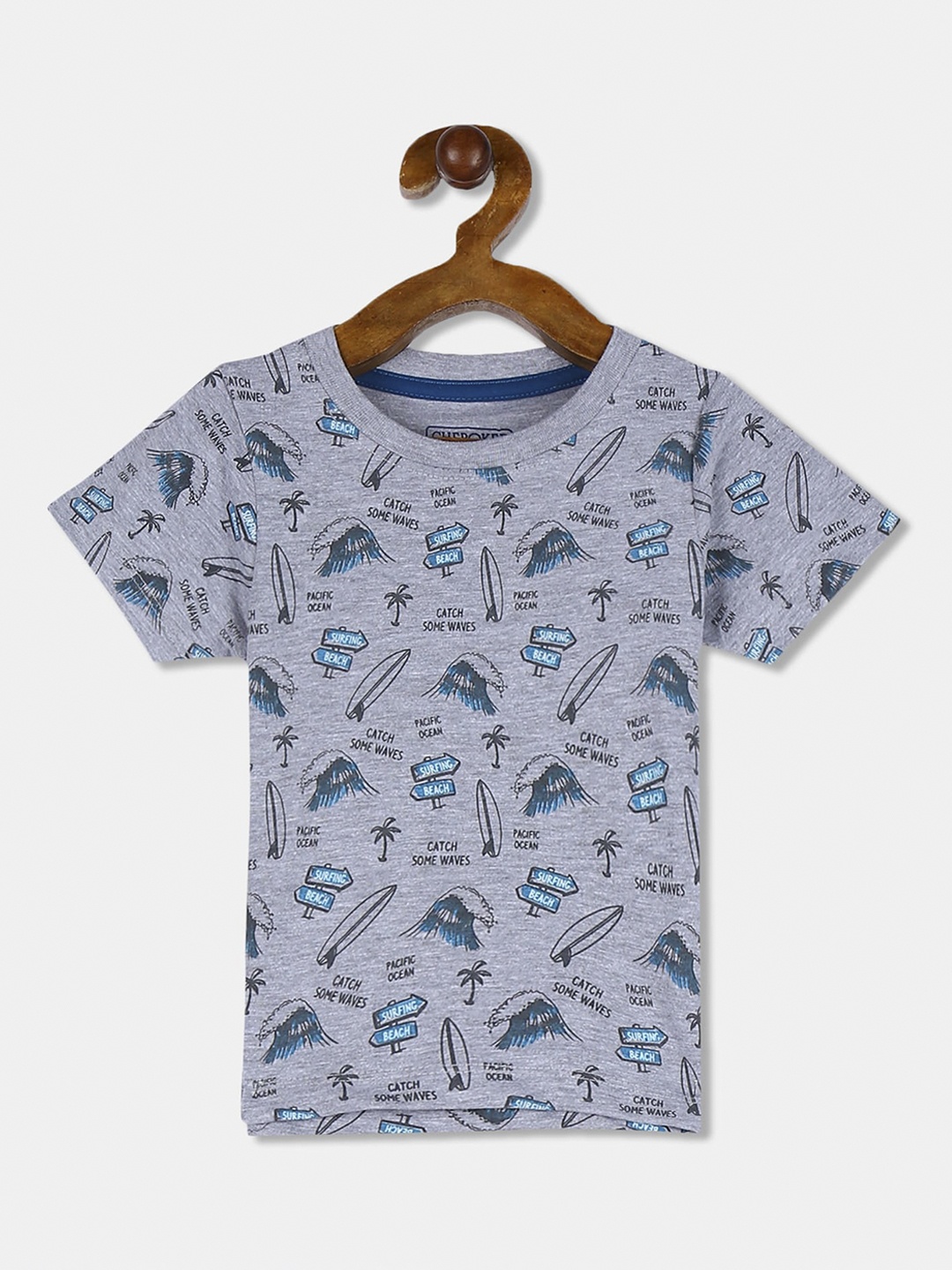 

Cherokee Boys Grey Printed Round Neck T-shirt