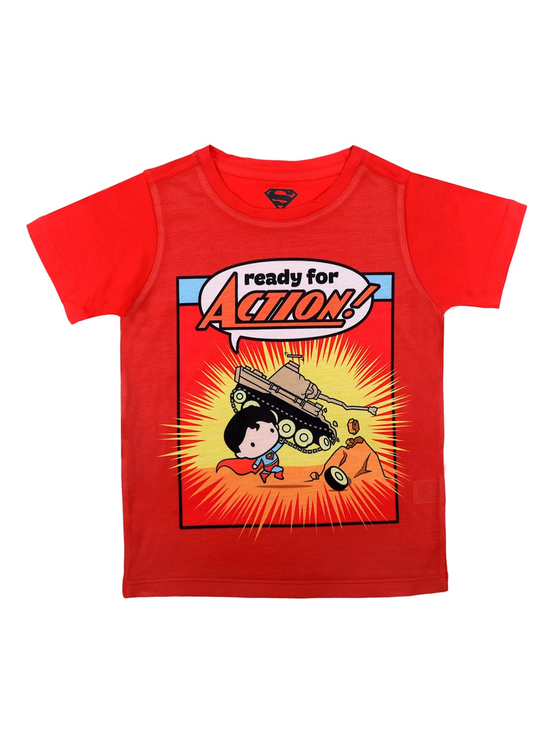 

Superman Boys Red Printed Round Neck T-shirt