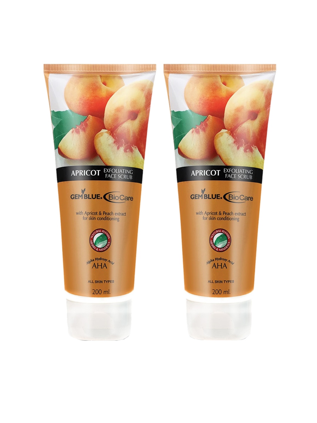

GEMBLUE BioCare Set of 2 Apricot Face Scrubs, Orange
