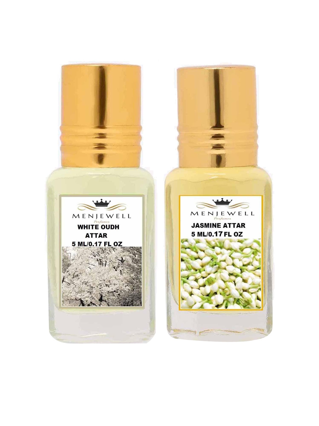 

Menjewell Set of White Oudh & Jasmine Attars, Yellow