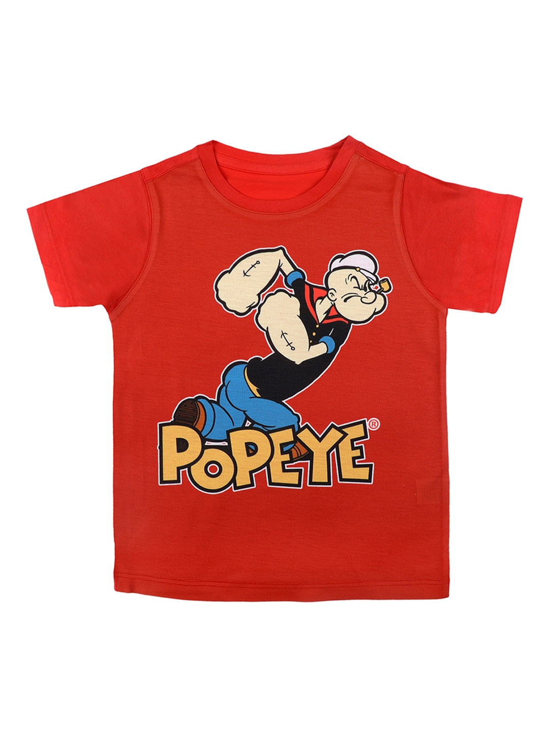 

Popeye Boys Red Printed Round Neck T-shirt