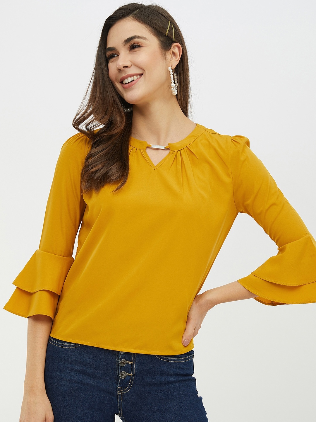 

Harpa Women Mustard Solid Top