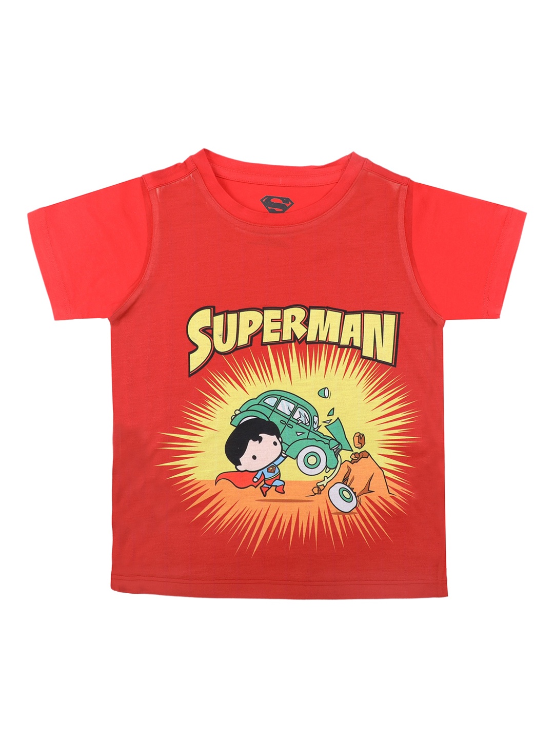 

Superman Boys Red Printed Round Neck T-shirt